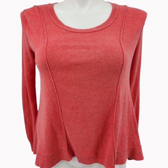 Free People Womens Large Hi-Low Lightweight Stretchy Sweater Red - Picture 1 of 9